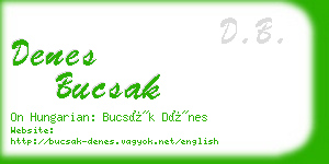 denes bucsak business card